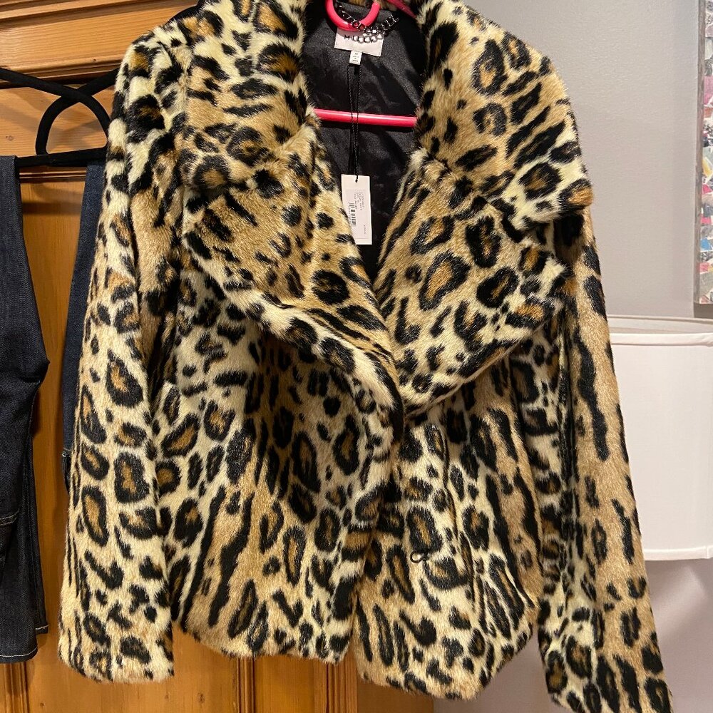 NWT MILLY CHEETAH MOTO JACKET SIZE MEDIUM